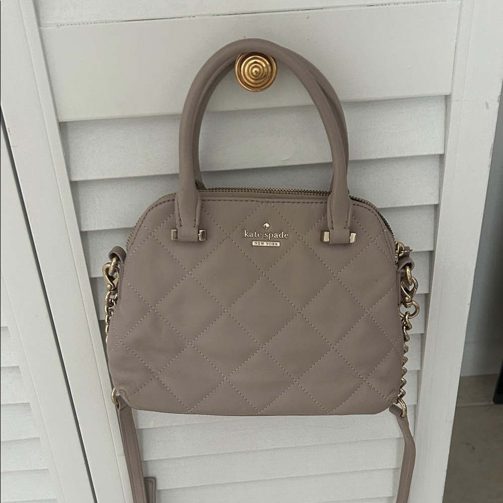 Kate Spade Quilted Beige Satchel